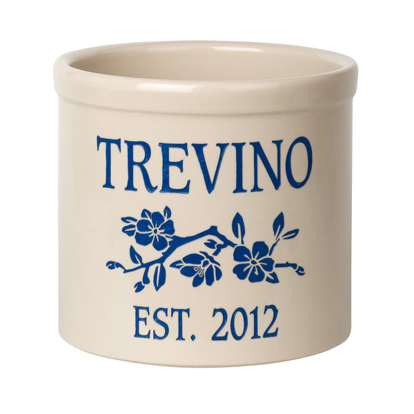 Whitehall Products Whitehall Dogwood Branch Established 2 Gallon Personalized Crock