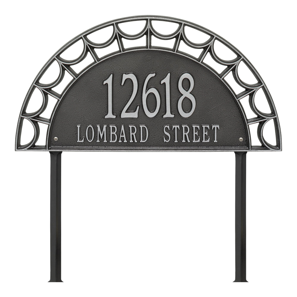 Whitehall Federal Signature Extra Grande Lawn 2-Line Personalized Address Plaque - Smoke Grey