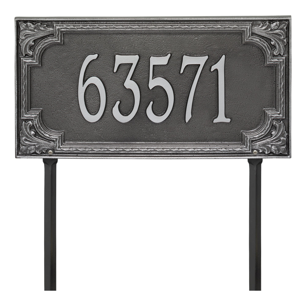Whitehall Penbrook Signature Extra Grande Lawn 1-Line Personalized Address Plaque - Smoke Grey