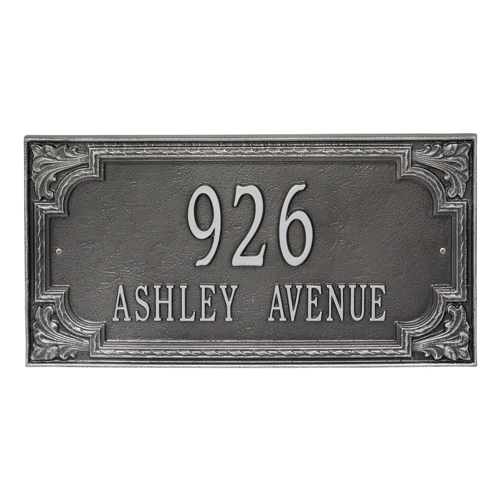 Whitehall Penbrook Signature Extra Grande Wall 2-Line Personalized Address Plaque - Smoke Grey