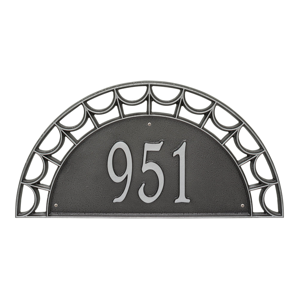 Whitehall Federal Signature Extra Grande Wall 1-Line Personalized Address Plaque - Smoke Grey