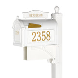 Whitehall Ultimate Mailbox Package Personalized Plaque - White