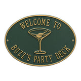 Whitehall Martini Personalized Plaque - Green/Gold