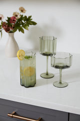 Floret Glass Decorative Drinkware By Accent Decor