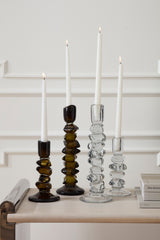 Foundation Sculptural Glass Candleholders By Accent Decor