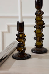 Foundation Sculptural Glass Candleholders By Accent Decor