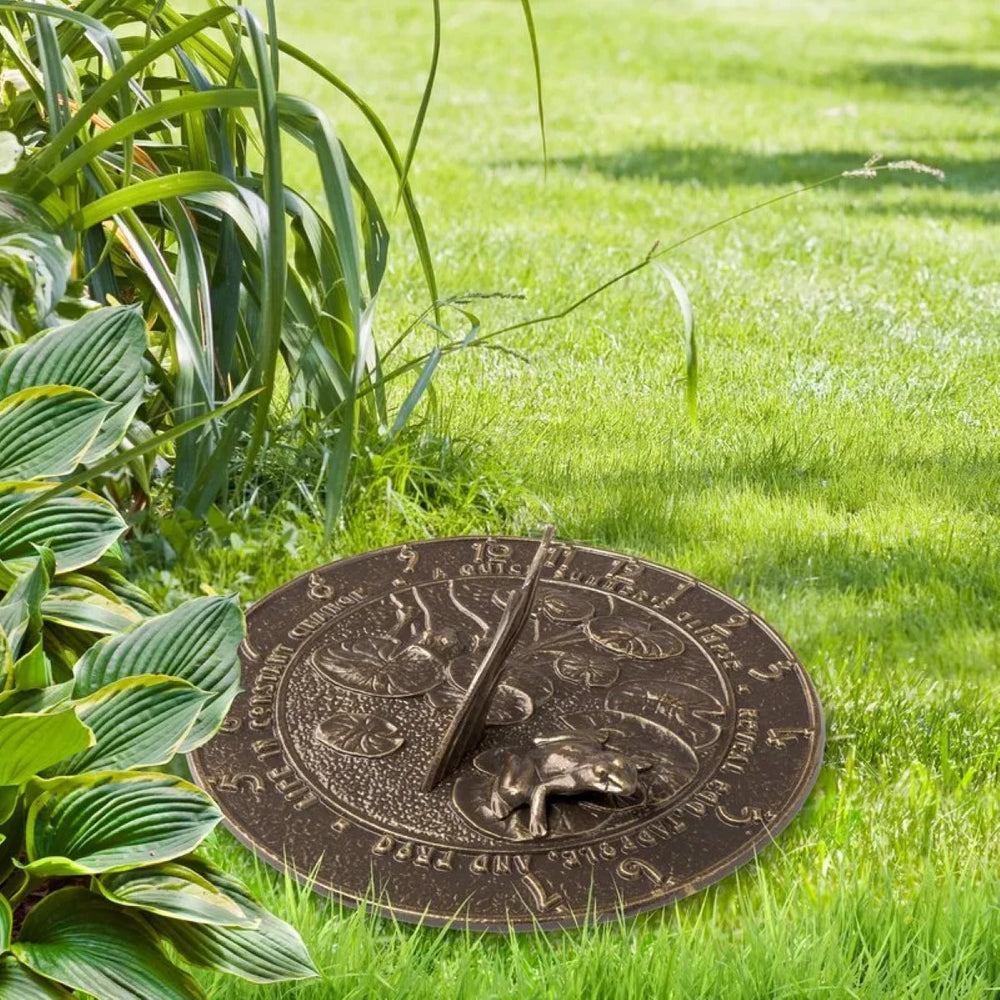 Whitehall Frog Sundial, Copper Verdigris