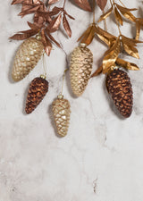 Frosted Pinecone Glass Ornaments By Accent Decor