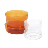 Glass with Saucer Pots By Accent Decor