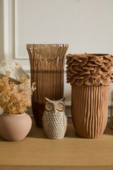 Great Grey Owl Ceramic Bud Vase By Accent Decor