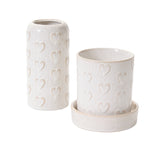 Heartfelt Reactive Glaze Ceramic Decorative Vessels By Accent Decor