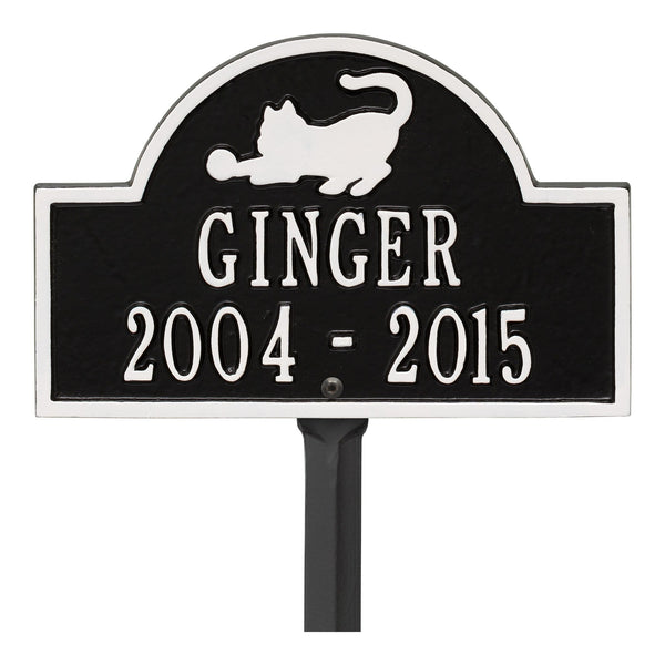Whitehall Products Whitehall Cat Arch Mini 2-Line Lawn Personalized Plaque
