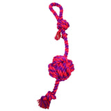 Long-Ball Rope Tug with Loop Handle & Knotted Tail - Purple/Magenta