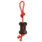 Flat Bone with Rope Handle - 5" / Orange/Magenta