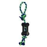 Flat Bone with Rope Handle - 5" / Blue/Green