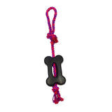 Flat Bone with Rope Handle - 4" / Purple/Magenta