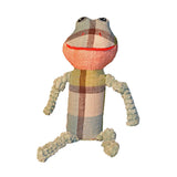 Plush Plaid Squeaky Dog Toy - Frog