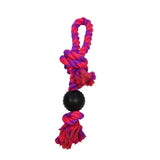Rope Tug with Pimple Ball - 3" / Purple/Magenta