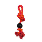 Rope Tug with Pimple Ball - 3" / Orange/Magenta