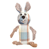 Plush Plaid Squeaky Dog Toy - Rabbit