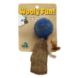 Wooly Fun Felted Wool Cat Toy - Feather Ball with Tail