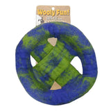 Wooly Fun Felted Wool Flying Disk - Blue