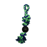 Rope Tug with Pimple Ball - 3" / Blue/Green