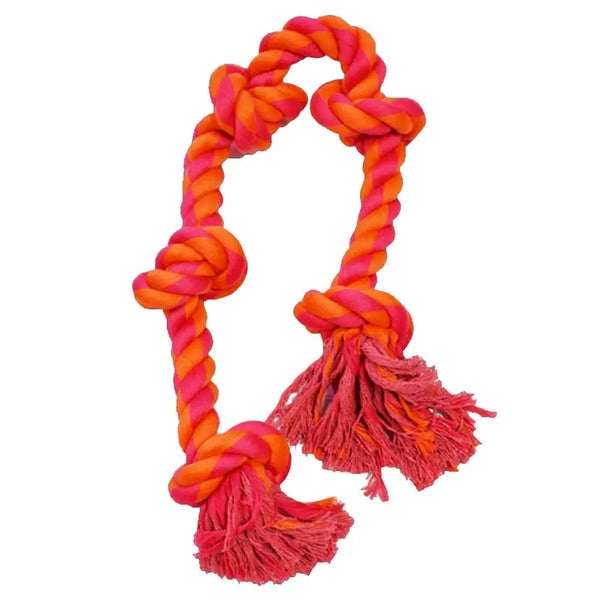 Amazing Pet Products Amazing Pet Products 5-Knot Rope Tug, XL 36" (Orange/Magenta)