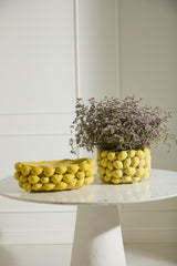 Layered Lemon Sculptural Ceramic Vessels By Accent Decor - Pot, 13.5" x 7.75" - Image 4