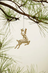 Leaping Deer Glass Ornament By Accent Decor