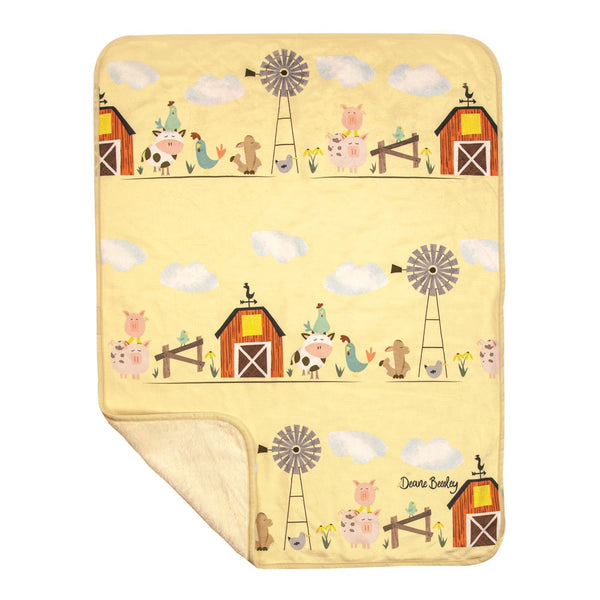 Manual Woodworkers & Weavers Farmyard Friends Fleece Throw Blanket 30" x 40" By Manual Woodworkers & Weavers