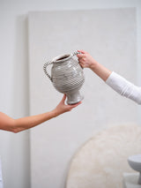 Lines Hand-Painted Ceramic Vase By Accent Decor