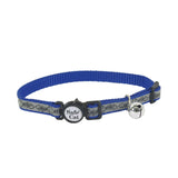 Lazer Brite Reflective Adjustable Breakaway Cat Collar - Blue Fish Bones