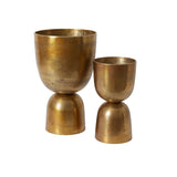 Lumos Footed Antique Gold Textured Decorative Urn By Accent Decor