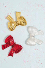 Metallic Bow Glass Ornament By Accent Decor