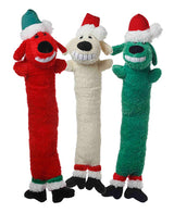 Multipet Holiday Loofa Dog Santa Plush Dog Toy - 18 inch (assorted colors)