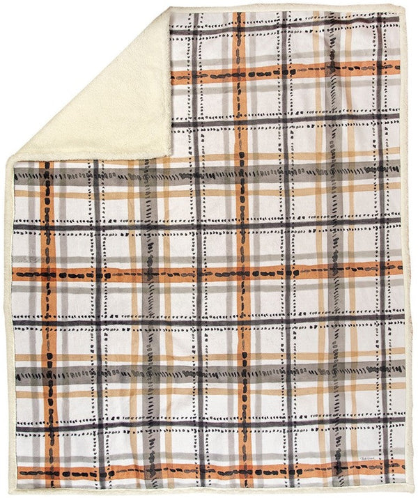 Manual Woodworkers & Weavers Harvest Classics Sherpa Fleece Throw Blanket 50" x 60" By Beth Grove