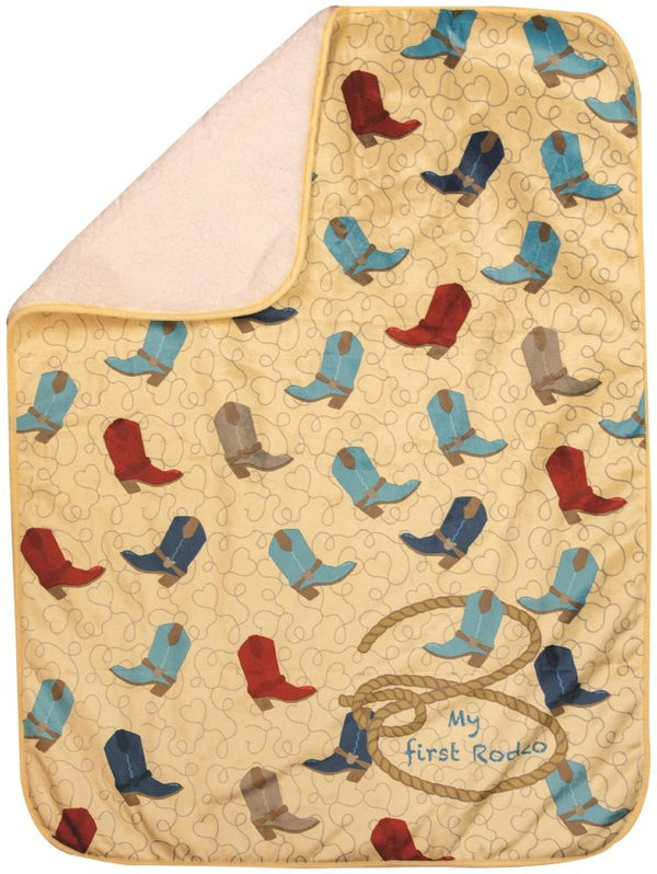 Manual Woodworkers & Weavers My First Rodeo Boots Fleece Throw Blanket 30" x 40" By Manual Woodworkers & Weavers