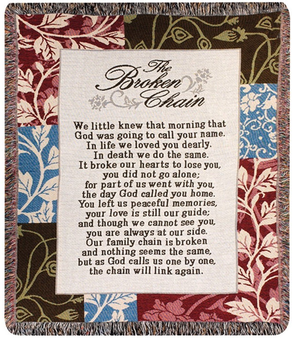 Manual Woodworkers & Weavers Broken Chain Tapestry Throw Blanket 50" x 60" By Ron Tranmer