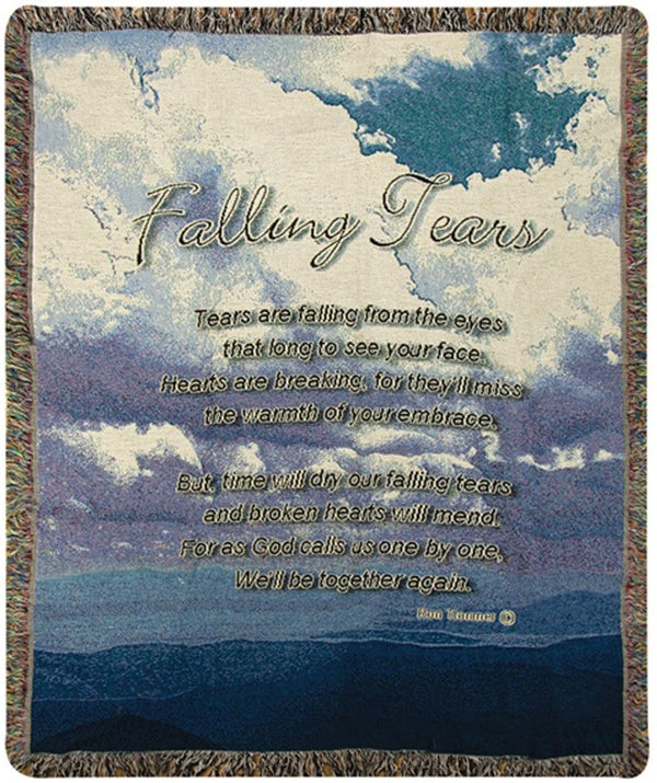 Manual Woodworkers & Weavers Falling Tears Tapestry Throw Blanket 50" x 60" By Ron Tranmer