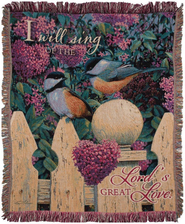 Manual Woodworkers & Weavers I Will Sing Of Lord's Great Love Tapestry Throw Blanket 50" x 60" By Kim Norlien