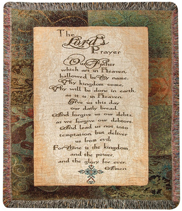 Manual Woodworkers & Weavers The Lord's Prayer Parchment Tapestry Throw Blanket 50" x 60" By Jo Moulton