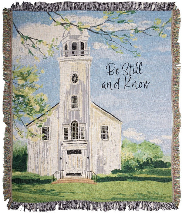 Manual Woodworkers & Weavers Town Square Be Still Throw Blanket 50" x 60" By Martha Collins
