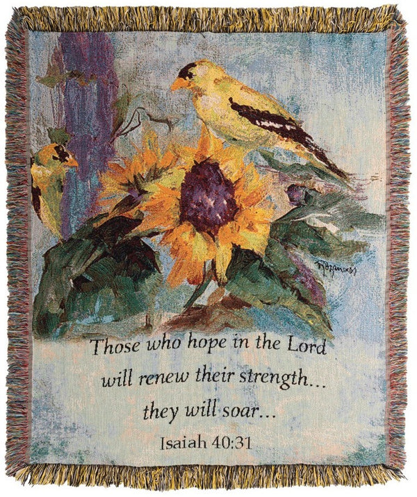 Manual Woodworkers & Weavers Those Who Hope Tapestry Throw Blanket 50" x 60" By Rozanne Priebe