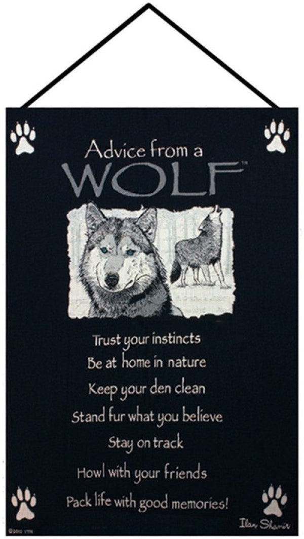 Manual Woodworkers & Weavers Advice From A Wolf Wall Hanging 17" x 26" By Your True Nature