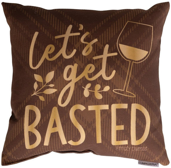 Manual Woodworkers & Weavers Let's Get Basted Climaweave Throw Pillow 12" x 12" By Emily Dumas