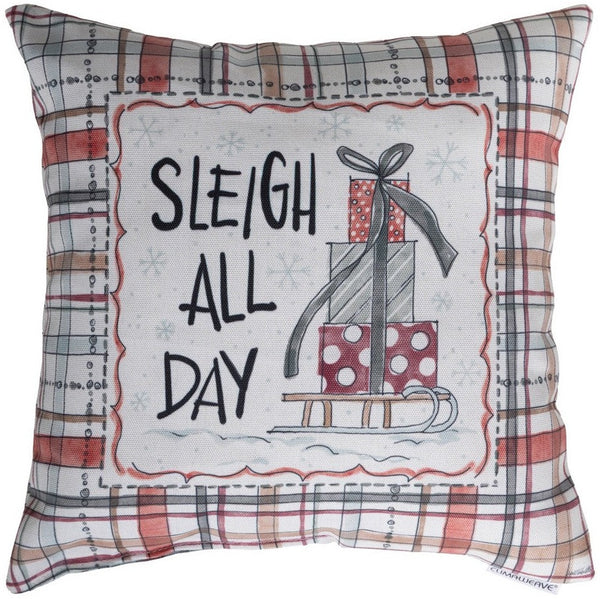Manual Woodworkers & Weavers Sleigh All Day Throw Pillow 12" x 12" By Anne Tavoletti