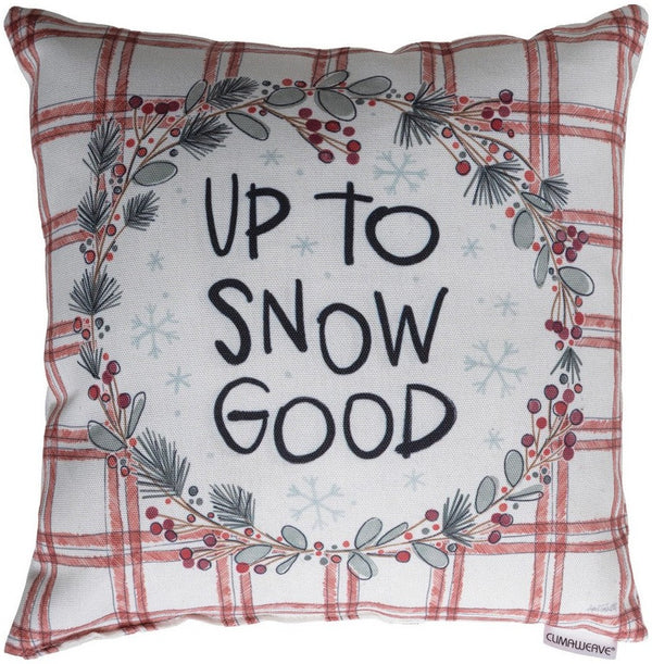 Manual Woodworkers & Weavers Up To Snow Good Climaweave Throw Pillow 12" x 12" By Anne Tavoletti