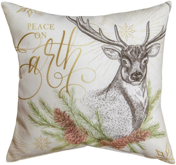 Manual Woodworkers & Weavers Winter Pine Climaweave Throw Pillow 12" x 12" By Manual Woodworkers & Weavers