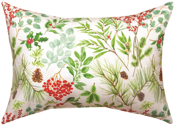 Manual Woodworkers & Weavers Berry Christmas Climaweave Throw Pillow By Martha Collins
